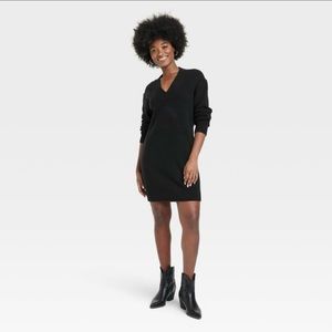 Women's Long Sleeve Tunic Mini Sweater Dress - Universal Thread™ Black